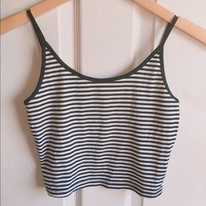 Black and White Striped Cami Tank